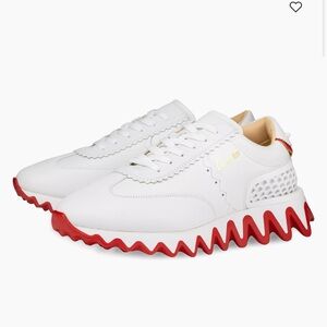 Christian Louboutin White and Red Loubishark sneakers